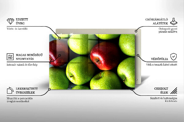 Glas Ceranfeldabdeckung Saftige Äpfel