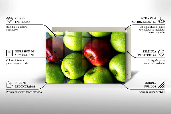 Glas Ceranfeldabdeckung Saftige Äpfel