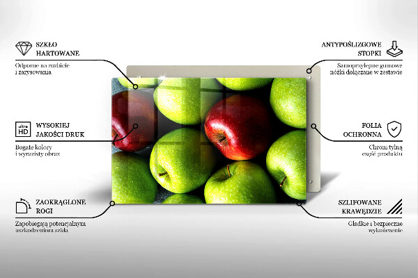Glas Ceranfeldabdeckung Saftige Äpfel