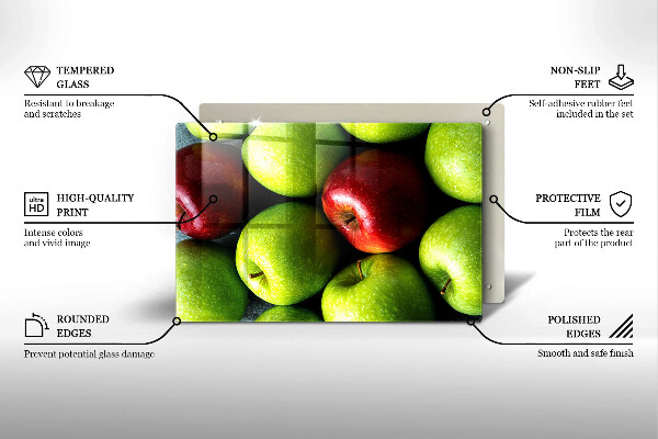 Glas Ceranfeldabdeckung Saftige Äpfel
