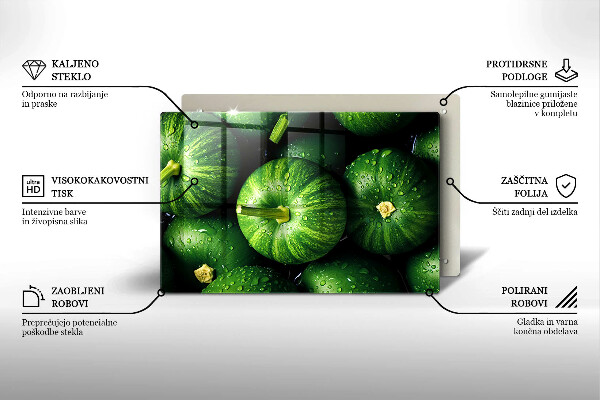Glas Ceranfeldabdeckung Grüne Kürbisse