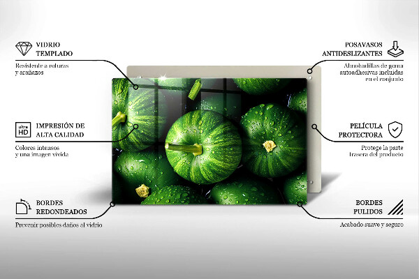 Glas Ceranfeldabdeckung Grüne Kürbisse