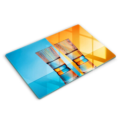 Glas Ceranfeldabdeckung Zwei Gläser Wasser