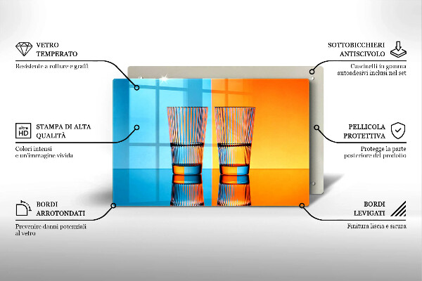 Glas Ceranfeldabdeckung Zwei Gläser Wasser
