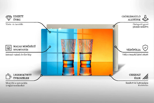 Glas Ceranfeldabdeckung Zwei Gläser Wasser