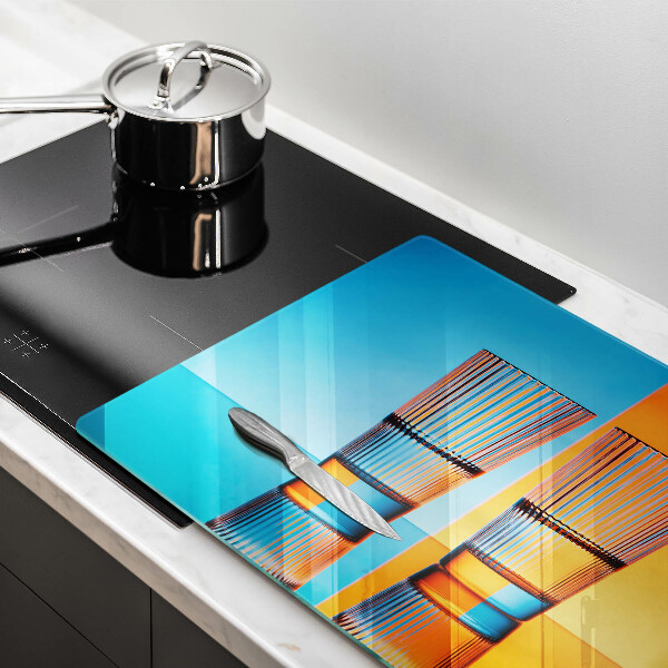 Glas Ceranfeldabdeckung Zwei Gläser Wasser