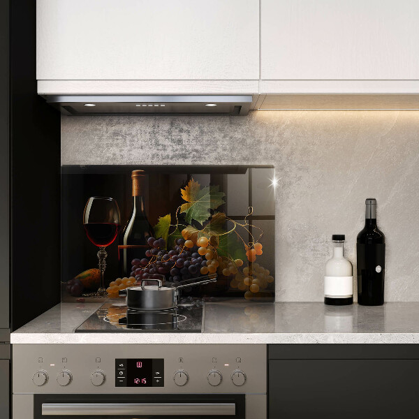 Glas Ceranfeldabdeckung Glas Wein und Trauben