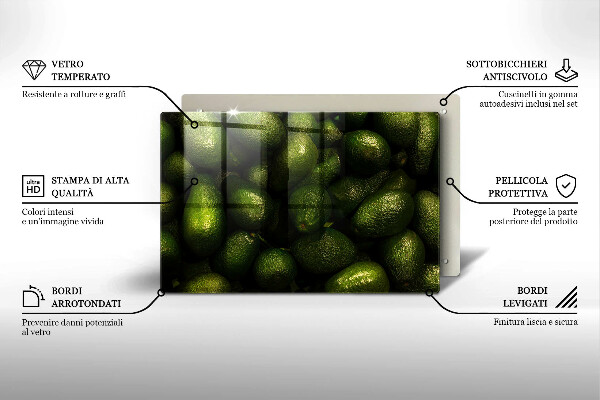 Glas Ceranfeldabdeckung Avocadofrucht