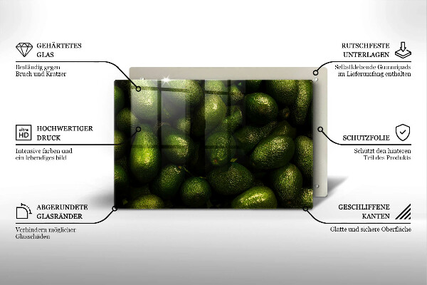 Glas Ceranfeldabdeckung Avocadofrucht