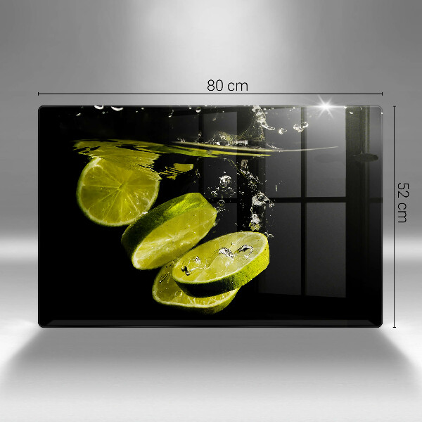 Glas Ceranfeldabdeckung Limetten im Wasser