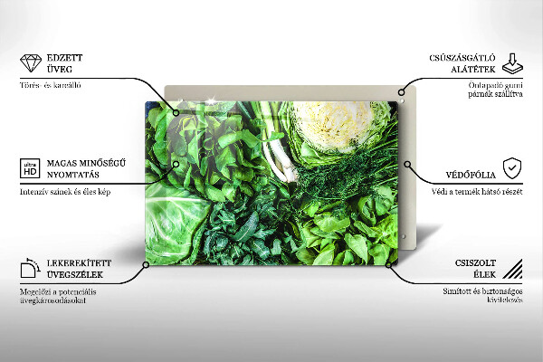 Glas Ceranfeldabdeckung Grünes Gemüse
