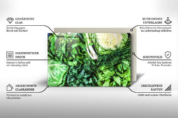 Glas Ceranfeldabdeckung Grünes Gemüse