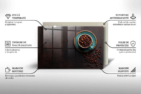 Glas Ceranfeldabdeckung Eine Tasse Kaffeebohnen