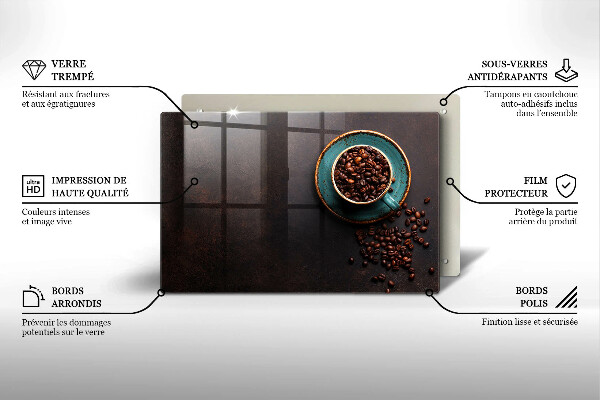 Glas Ceranfeldabdeckung Eine Tasse Kaffeebohnen