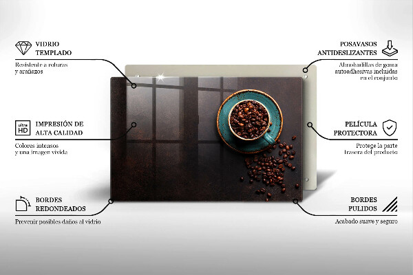 Glas Ceranfeldabdeckung Eine Tasse Kaffeebohnen