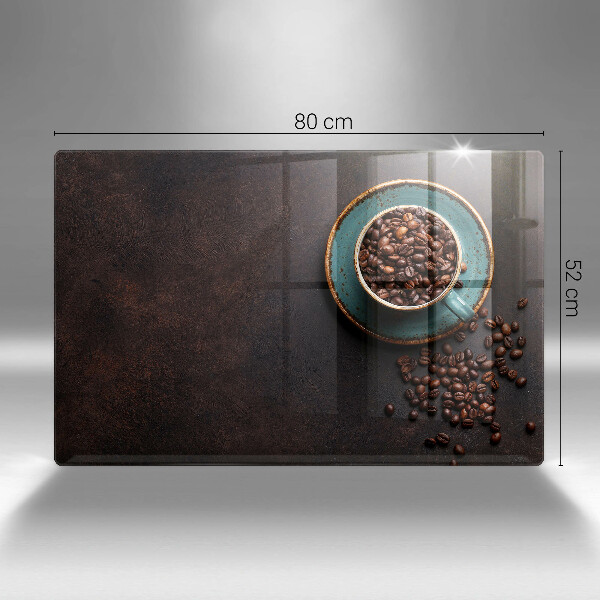 Glas Ceranfeldabdeckung Eine Tasse Kaffeebohnen