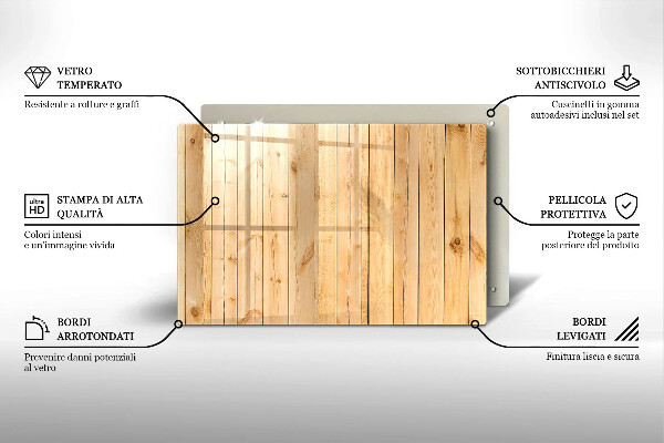 Glas Ceranfeldabdeckung Zarte Holzbretter