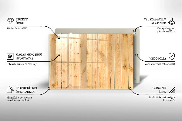 Glas Ceranfeldabdeckung Zarte Holzbretter