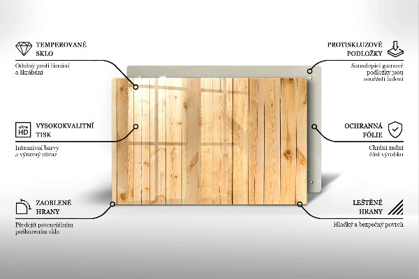 Glas Ceranfeldabdeckung Zarte Holzbretter