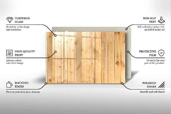 Glas Ceranfeldabdeckung Zarte Holzbretter