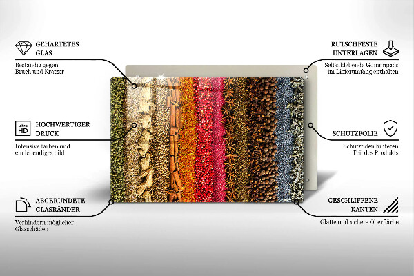 Glas Ceranfeldabdeckung Bunte Gewürze