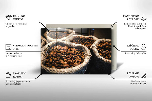 Glas Ceranfeldabdeckung Säcke mit Kaffeebohnen