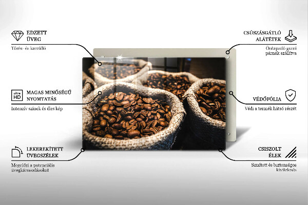 Glas Ceranfeldabdeckung Säcke mit Kaffeebohnen