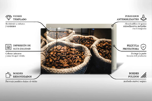 Glas Ceranfeldabdeckung Säcke mit Kaffeebohnen