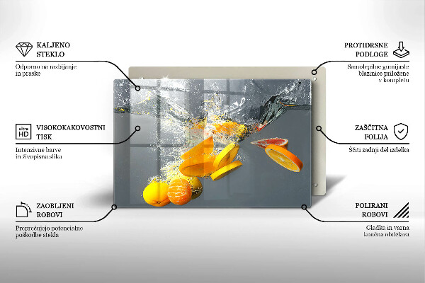 Glas Ceranfeldabdeckung Zitronen im Wasser