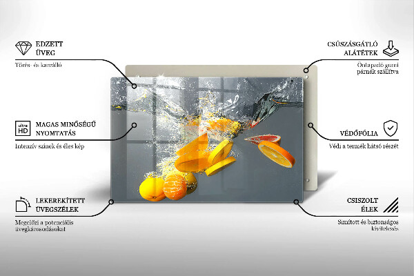 Glas Ceranfeldabdeckung Zitronen im Wasser