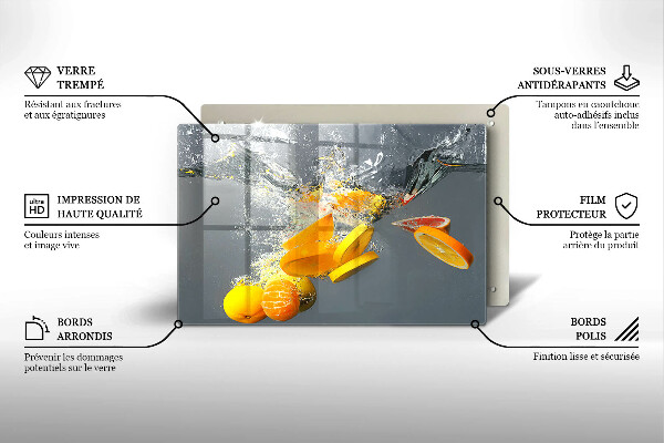 Glas Ceranfeldabdeckung Zitronen im Wasser