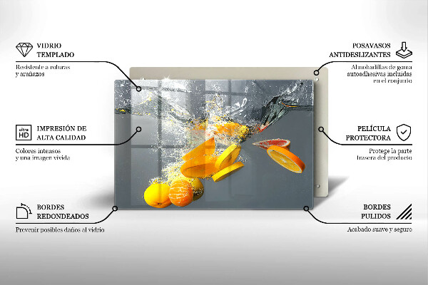 Glas Ceranfeldabdeckung Zitronen im Wasser
