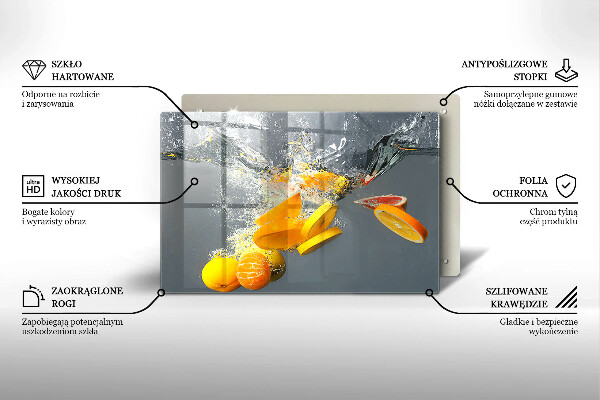 Glas Ceranfeldabdeckung Zitronen im Wasser