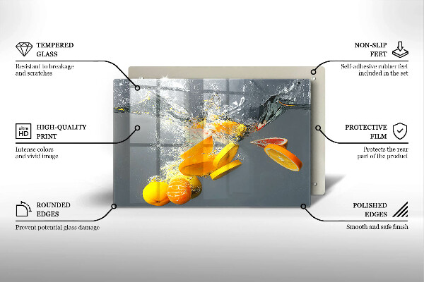 Glas Ceranfeldabdeckung Zitronen im Wasser