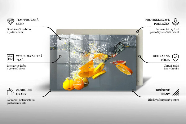 Glas Ceranfeldabdeckung Zitronen im Wasser