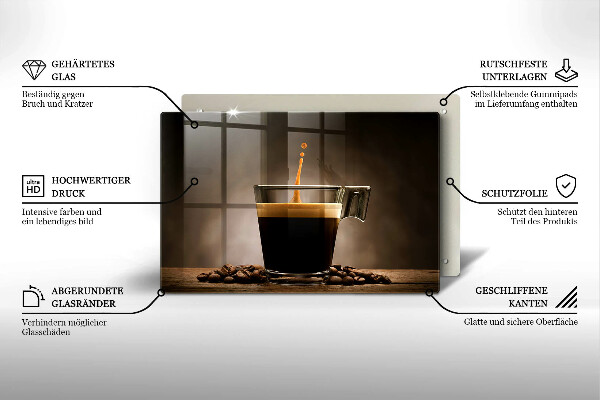 Glas Ceranfeldabdeckung Glas und Kaffeebohnen