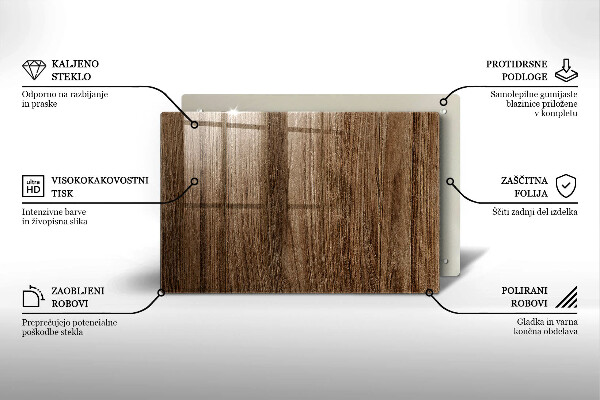 Glas Ceranfeldabdeckung Holzstruktur