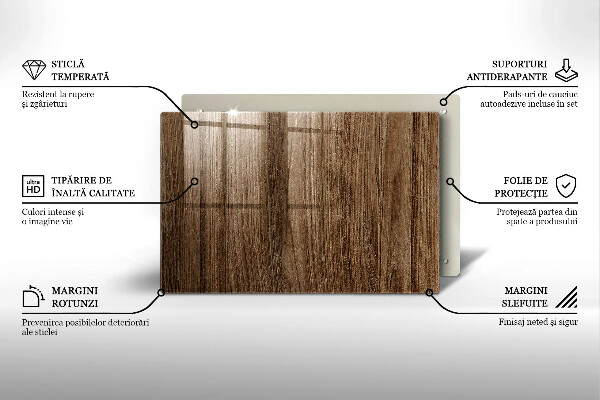 Glas Ceranfeldabdeckung Holzstruktur