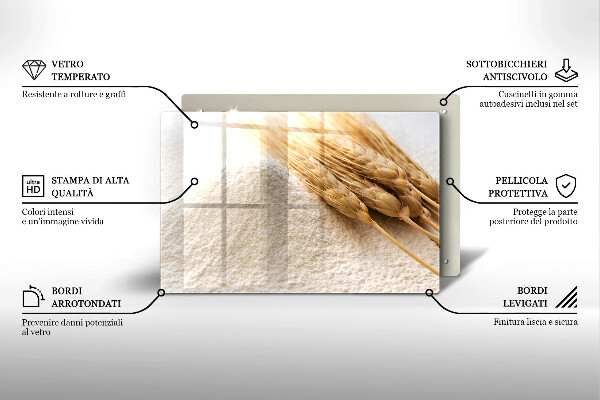 Glas Ceranfeldabdeckung Mehl und Ähren