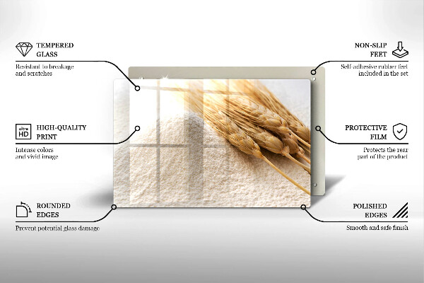 Glas Ceranfeldabdeckung Mehl und Ähren