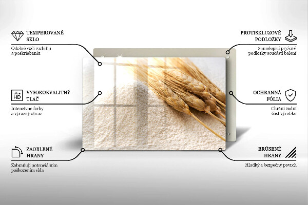 Glas Ceranfeldabdeckung Mehl und Ähren