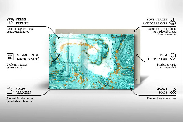 Glas Ceranfeldabdeckung Blaue Abstraktion