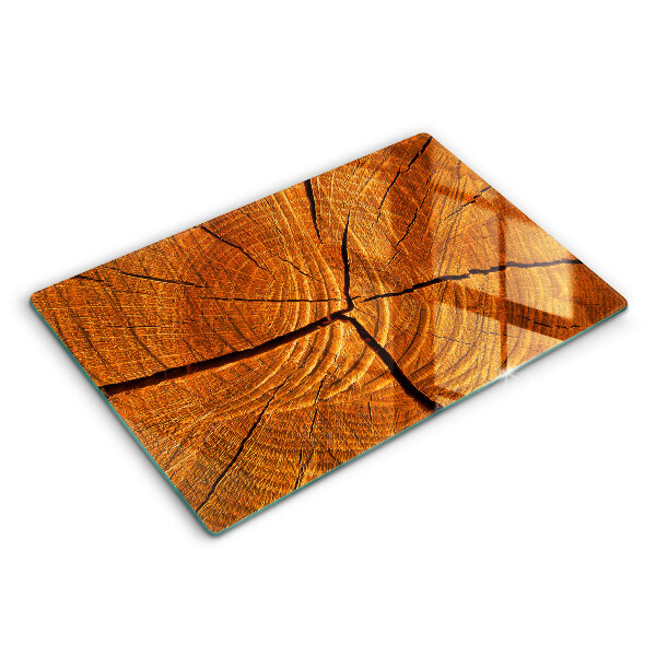 Glas Herdabdeckplatte Holzstammstruktur