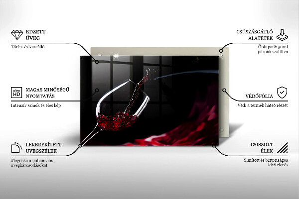 Glas Herdabdeckplatte Ein Glas Rotwein