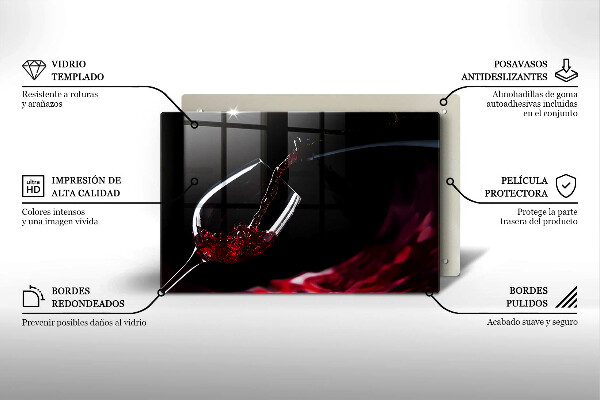 Glas Herdabdeckplatte Ein Glas Rotwein