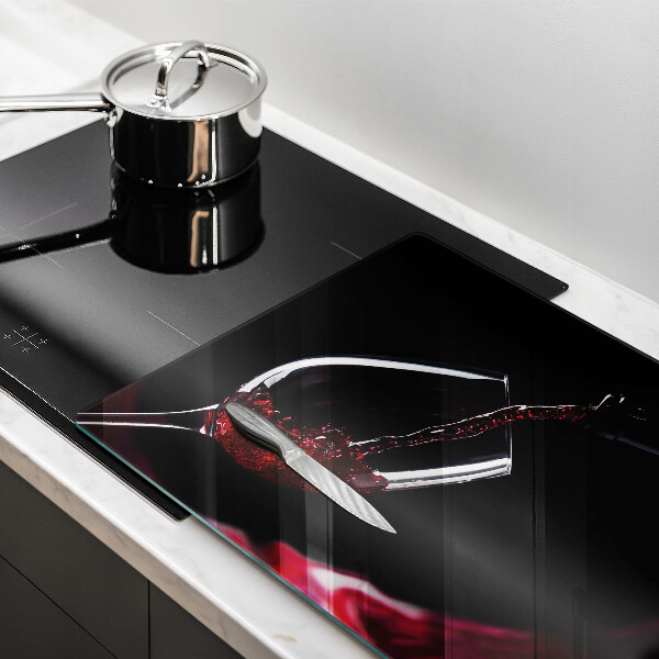 Glas Herdabdeckplatte Ein Glas Rotwein