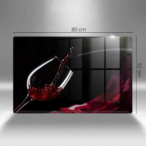 Glas Herdabdeckplatte Ein Glas Rotwein