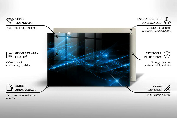 Glas Herdabdeckplatte Abstrakter blauer Rauch