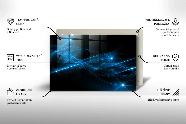 Glas Herdabdeckplatte Abstrakter blauer Rauch