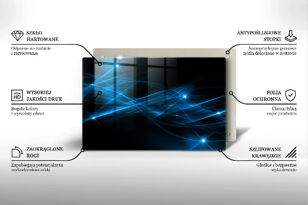 Glas Herdabdeckplatte Abstrakter blauer Rauch